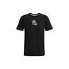 Solid Logo Print Crew Neck T-Shirt Men Tops Black 1376275-001