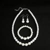Elegant Pearl and Diamond Jewelry Set: Necklace, Earrings, Bracelet – Simple and Fashionable for Everyday Wear