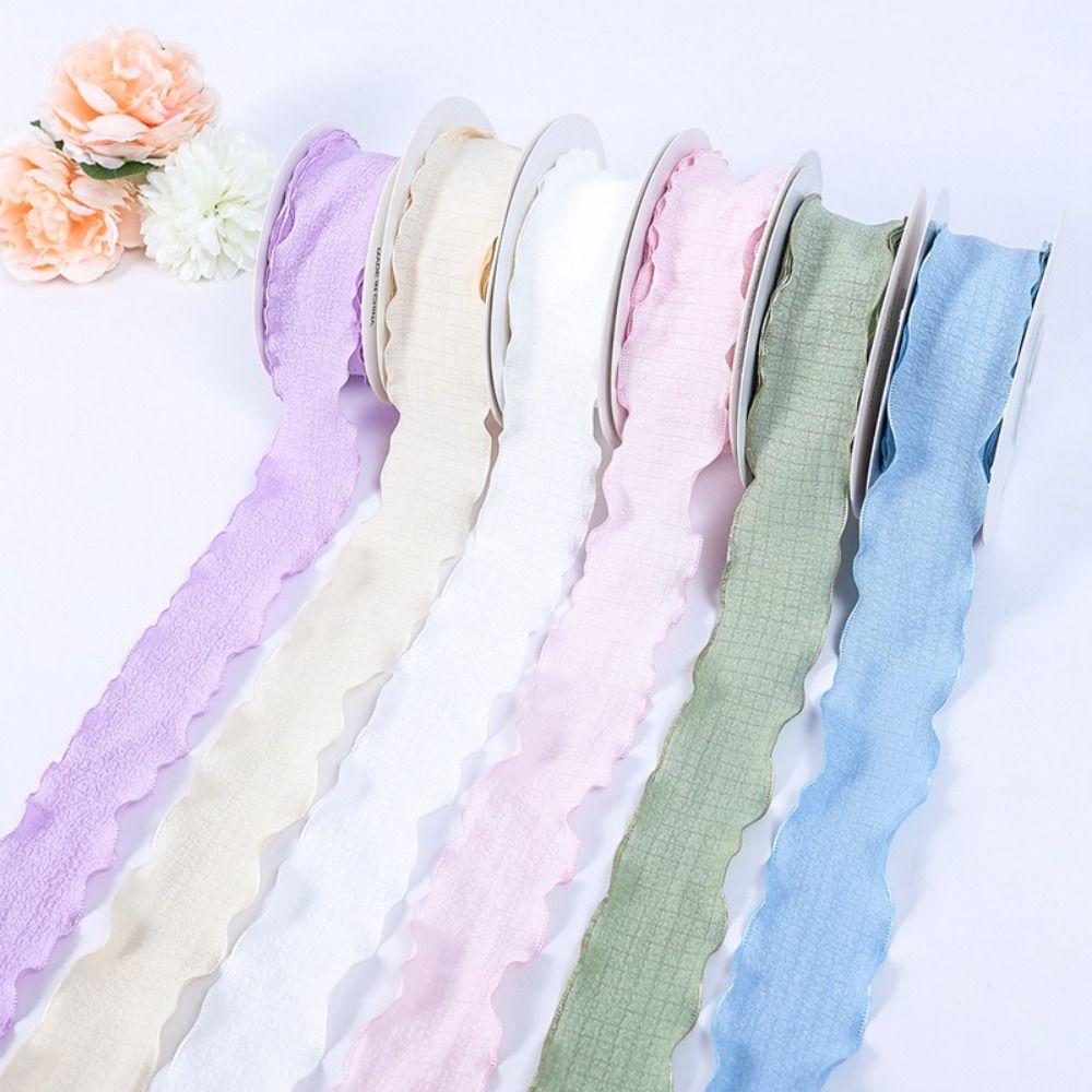 Craft Supplies Floral Florist Wrapping Yarn Band Linseed Wrinkled Cotton Ribbon Flower Packaging