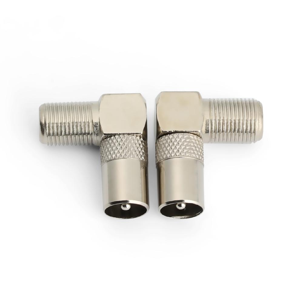 90 Degree Converter Satellite Coax Connectors Aerial Male Adapter Right Angled F Female To TV Male