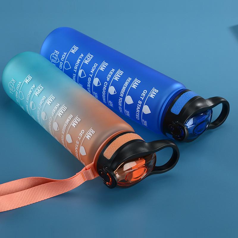 Gradient Color Space Cup, Large Capacity with Handle, Flip Lid, Straw; Portable Outdoor Fitness Sports Water Bottle.