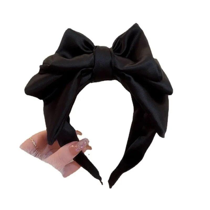 Fashion Black Bow Head Band Big Size 3D Hair Hoop Women Elegant Barrettes Headwear Girls Hair Accessories
