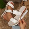 Fashion Women's Braided Wedge Heel Sandals Summer 2025 Plus Size Fashion Platform Slippers Woman Comfort Non Slip Beach Sandalias Mujer