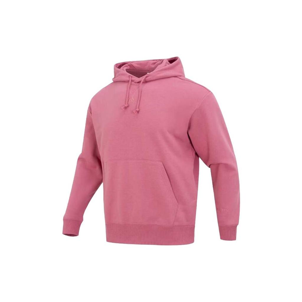 Adidas Solid Color Logo Embroidered Hoodie Men Tops Rose IC9762
