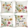 Daisy Flower Pillow Spring and Summer Plant Flowers Polyester Flax Pillow Pillow Sofa Cushion Cover