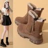 New Winter Snow Boots, Women Add Velvet and Thick Soles To Increase Cotton Shoes, Outdoor Anti-slip Wear-resistant Ankle Boots