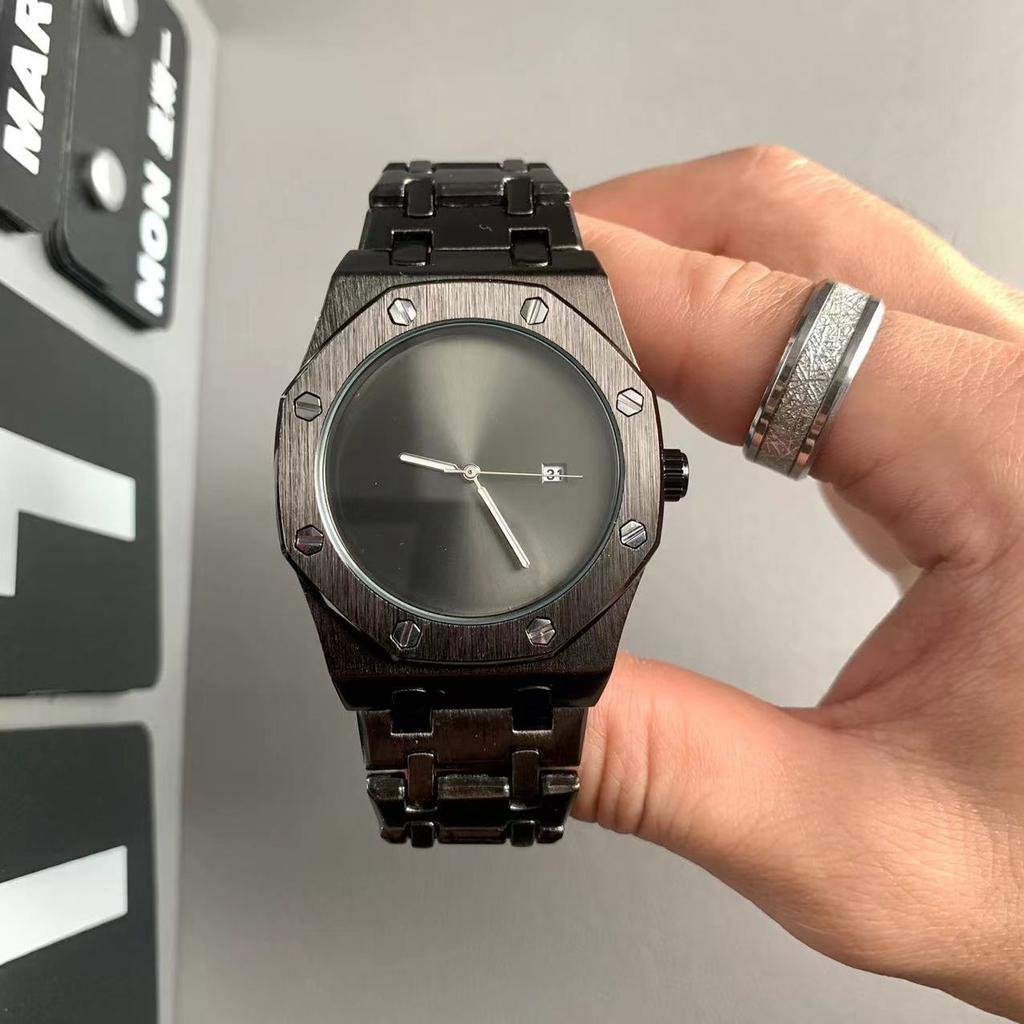 Minimalist Watch for Men Classic Luxury Reloj Sliver Black Stainless Steel Silicone Band Quartz Wristwatch Male Sports Man Clock