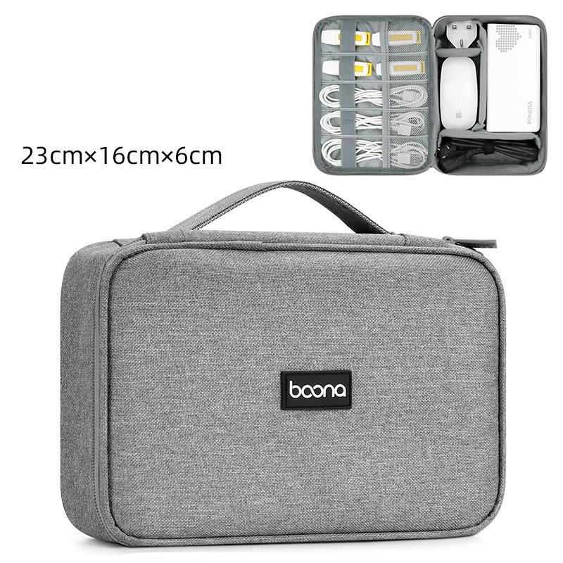 Boona Travel Accessories Bag Portable Electronic Accessories case,Dual Cable Organizer Bag Carrying Bag for Cords,USB Flash L&XL