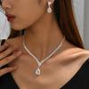 3 Pieces Of Fashionable Women's Water Drop Necklaces And Earrings Set For Wedding Season, Banquet And Party Accessories-2910