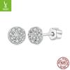 Fashion Hemispherical Mozzarella Diamond Stud Earrings For Women, Personalized Charm 925 Sterling Silver Sparkling Stud Earrings.
