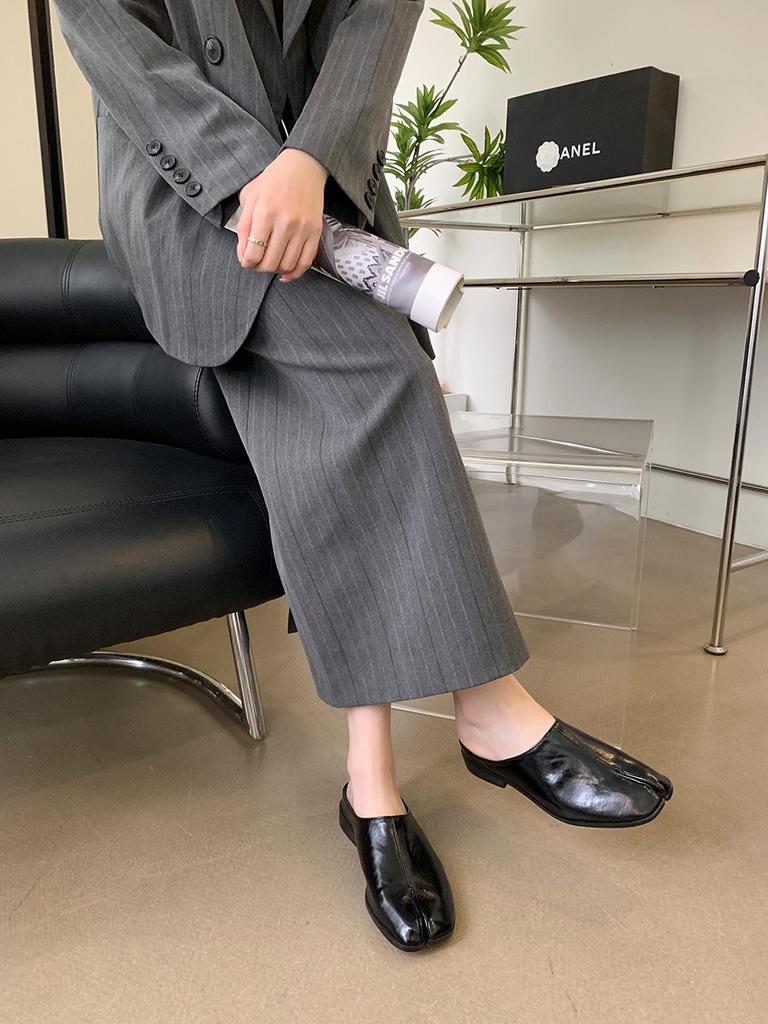 Fashion Fashion Women Slippers Clip Toe Outside Mules Slides Casual Dress Shoes Low Heeled Black Brown Beige Dress Shoes Woman Size 39