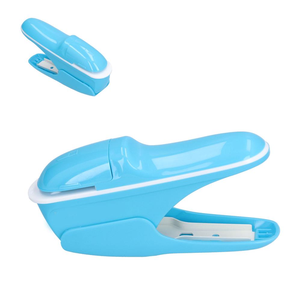 Stapleless Stapler Safe Environmentally Friendly ABS Stapling Machine for Office DocumentsBlue