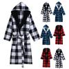 Women's Solid Color Long Sleeve Winter Warm Bathrobe Home Wear Plush Pajamas Nightgown