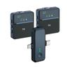 2.4G Wireless Lavalier Microphone System Dual Microphone Built-in Noise Reduction Chip Plug and