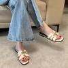 Fashion Versatile One-word with Cool Slippers Beach Shoes 2025 Summer New Wear Flat Slippers Women