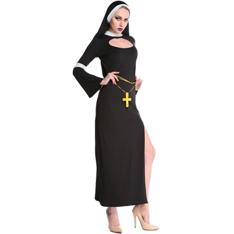 Halloween Costumes, Masquerade Nun Costumes, Cosplay Nun Uniforms
