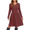 Women's Casual Long-sleeved Loose Solid-color Dress