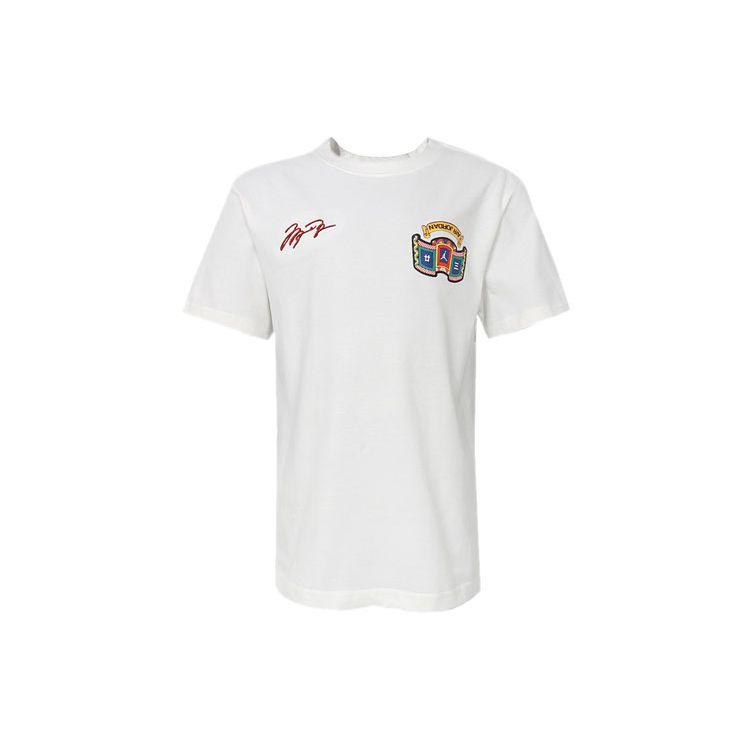 Jordan Chinese New Year Embroidery Casual Sports Crew Neck T-Shirt Men Tops Sail-White DH9205-133