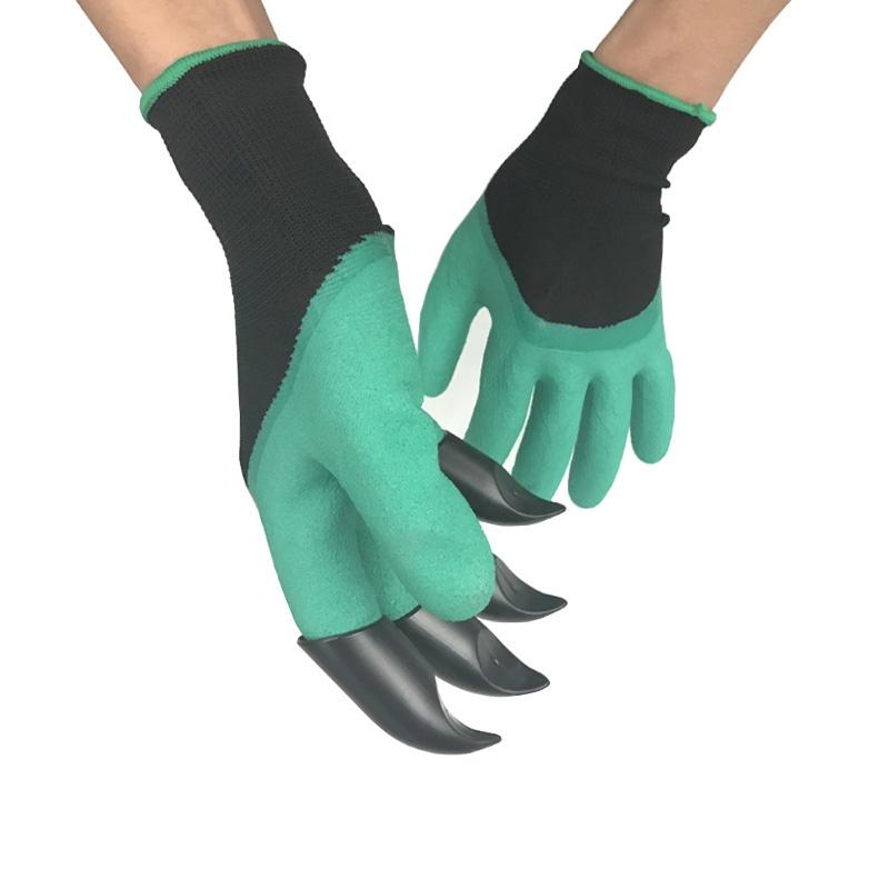 4 Hand Claw ABS Plastic Garden Rubber Gloves Gardening Digging Planting Durable Waterproof Work Glove Outdoor Gadgets