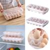 10/18 Grid Egg Tray with Lid Fridge Egg Organizer Portable Egg Storage Box Kitchen