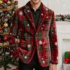 Men's Printing Corduroy Warm Pocket Suit Jacket Cardigan Men's Casual Suit
