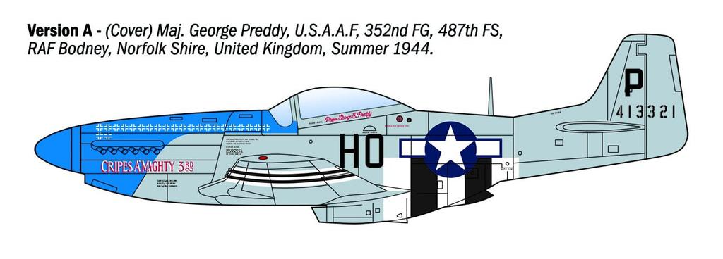 Italeri WWII American Mustang Ace Plastic Model Kit IT1484 1/72 P-51D (Airplane)