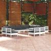 Day and Night - Day and Night Garden Furniture 12 Pieces and Cushions White Solid Pine Wood