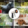 Garden Hose Nozzle Heavy Duty Metal Hose Nozzle with 9 Spray Patterns Leak-proof Water Sprayer with Anti-slip Handle for Cleaning Watering Car Washing