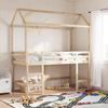 VidaXL Bunk Bed with Ladder and Roof 80x200 Cm Solid Pine Wood, Mid Sleeper, Loft Bed with Ladder, Bed 3282152