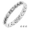Pure Titanium Germanium Bracelet Hematite Magnetic Bracelet Static Elimination [Hachi] Men's (20cm Silver, Titanium)