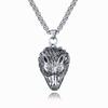 Domineering Wolf Head Necklace Jewelry, Trendy Man Retro Casting Animal Pendant, Simple Man