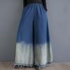 Spring Autumn Plus Size Vintage Gradient High Waist Casual Loose Women Jeans Denim Wide Leg Pants