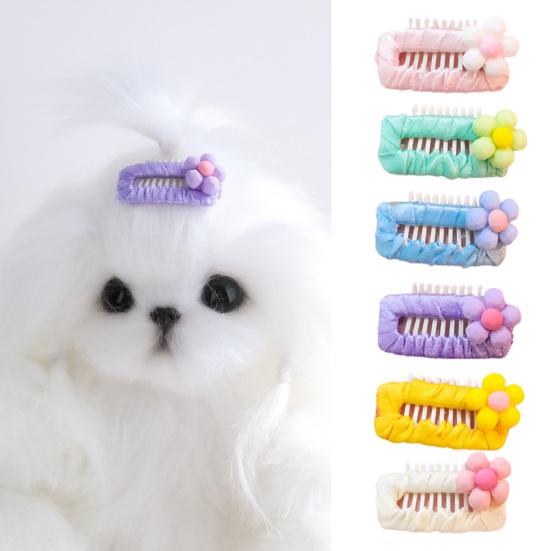 Pet Hairpin Handmade Colorful Cartoon Ultra-Light Easy-wearing Decorative DIY Flower Dog Cat BB Clip