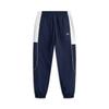 Li Ning Sports Trend Series Spliced Mid-Rise Breathable Versatile Jogger Knit Pants Men Bottoms Sailor-Blue AYKV105-2