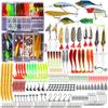 Fishing Lures for Freshwater 327PCS Fishing Bait Kit Set Fishing Tackle Box with Fishing Gear and Equipment Crankbait Soft Worm Spinner Spoon
