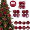 4Pcs/set Big Christmas Ball Ornaments Red Xmas Tree Hanging Pendant Christmas Decorations for Home Navidad New Year Gift