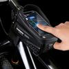 Bicycle Bag1L Bicycle Front Frame Bag Waterproof Front Top Frame Tube Bag 6.8 Inch Touch Screen Road Bike Accessories