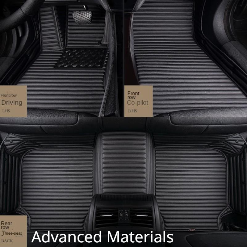 Striped Pu Leather Custom Car Floor Mat for Toyota Corolla 2014-2018 Year Interior Details Car Accessories Carpet