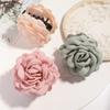 16 Colors Sweat Medium Size Cotton Fabric Rose Flower Hair Claw Clips for Women Korean Ctach Shark Clamp Hair Accessories