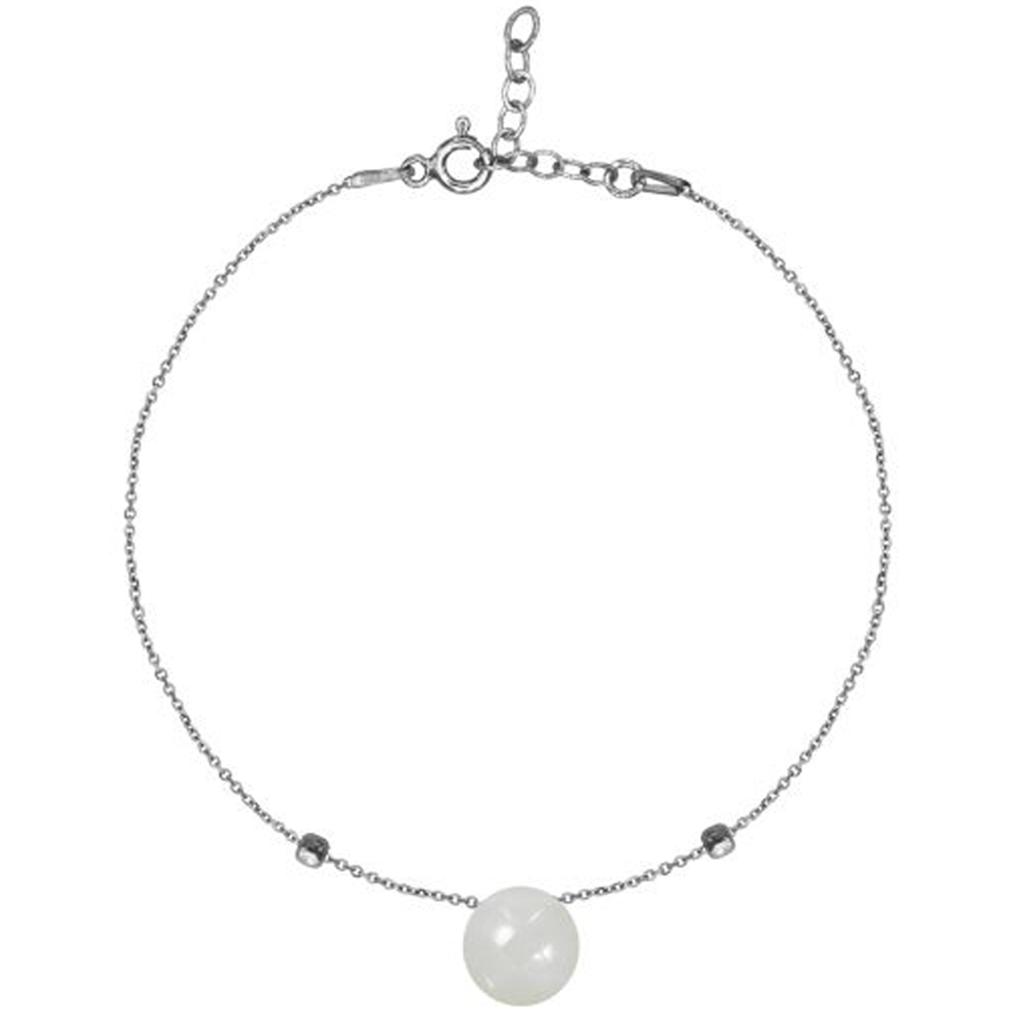 Les Trésors De Lily [R3003] - Silver Bracelet 'Meghan' Silver Moonstone (rhodium) - 8 Mm
