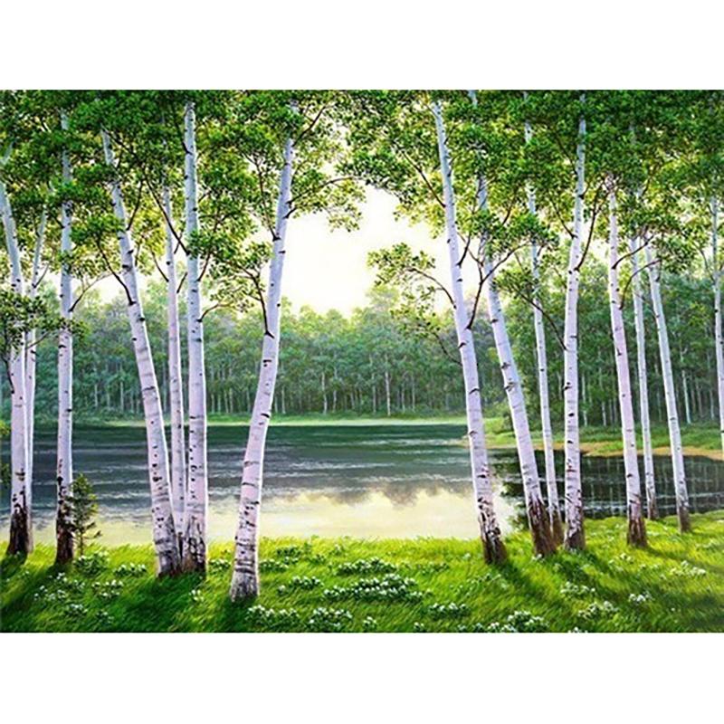 DIY Landscape 5D Diamond Painting Full Round Drill Scenic Diamond Embroidery Cross Stitch Mosaic Kits Resin Wall Art Home Decor