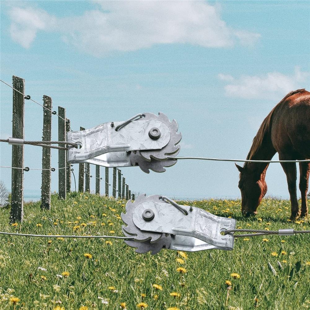 Electric Fence Wire Strainer, 2PCS Heavy Duty Inline Wire Tensioner, Wire Ratchet Tensioner for Electric Fence, Farm Fence