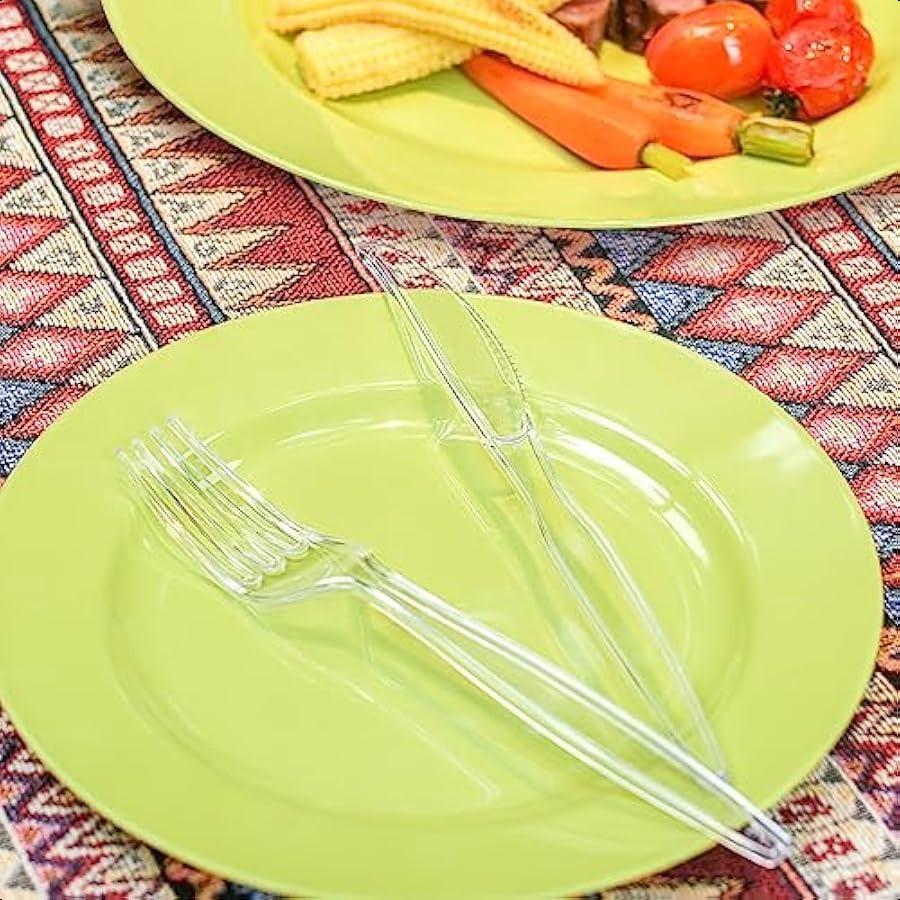 Heavy Duty Plastic Silverware Clear Utensils Disposable Cutlery Set Pack of 9030 Forks 30 Spoons 30 Knives