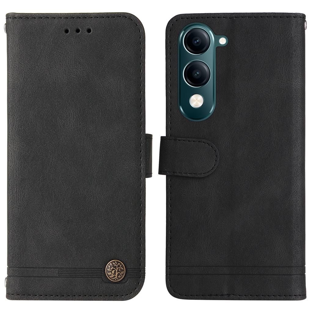 For Vivo Y29s 5G/Y04 4G Leather Wallet Cases Skin Touch Phone Cover Stand with Strap