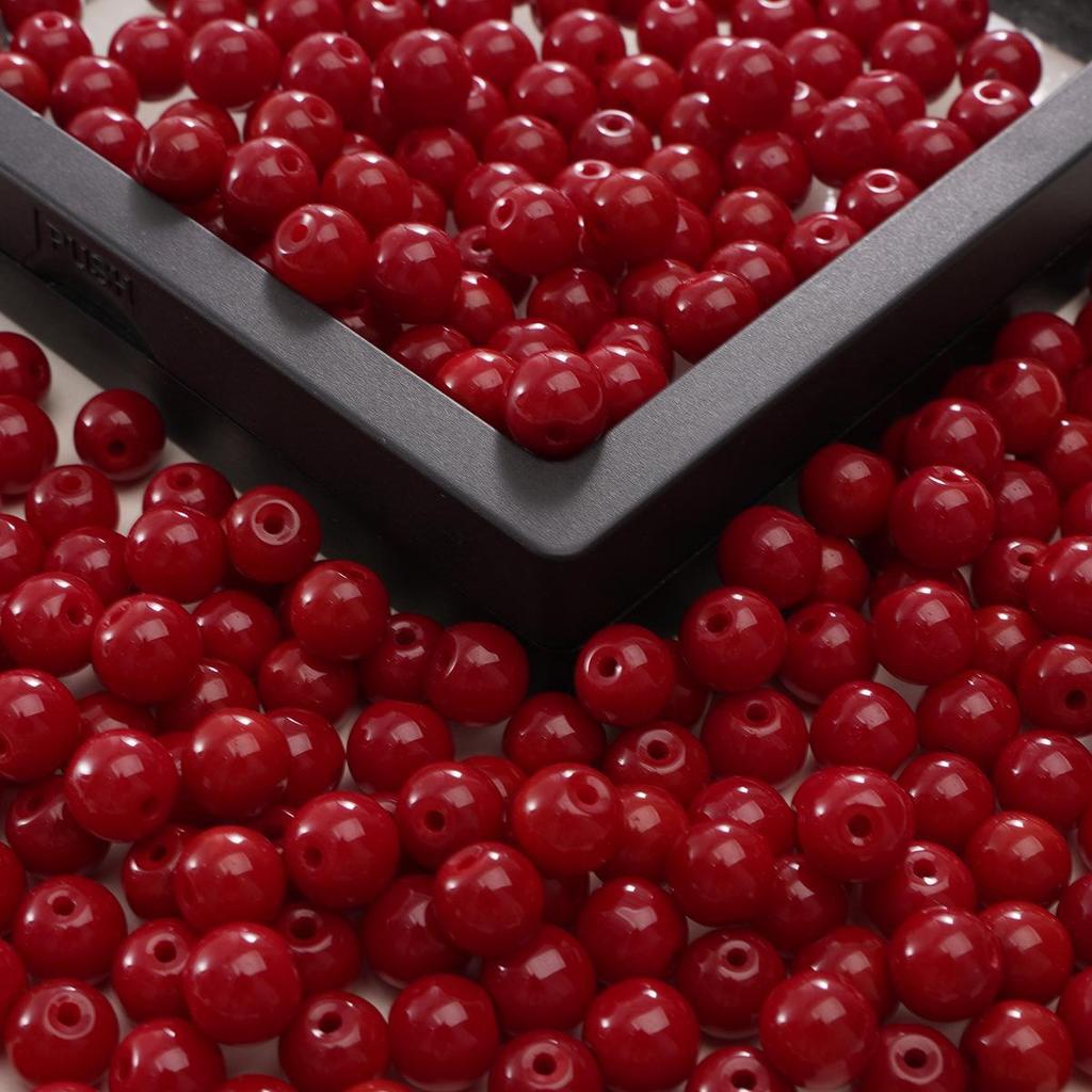 8mm Solid Color Glass Round Beads for DIY Necklace and Bracelet Jewelry Making