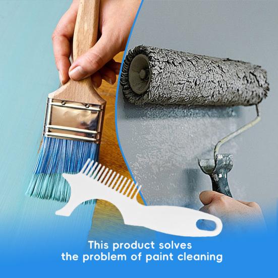Инструмент для очистки кистей и валиков для краски Портативный Легкий Пластиковый 2-в-1 Многоцелевой