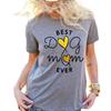 ZIMOXUAN Summer Women Short Sleeve Shirt "Best Dog Mom Ever" Cotton Casual Mom Shirt Tops