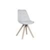 Chaise De Salle À Manger - Polyester Gris Clair - Design Scandinave - Structure En Bois - 1 Place