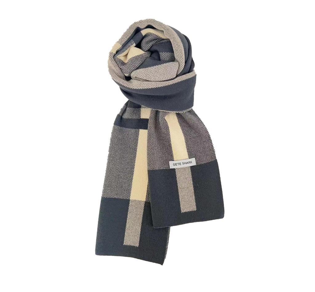 Men's Autumn/Winter Plaid Scarf: Warm Korean-Style Versatile Snood for Students and Youth