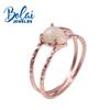 Simple 0.67ct Opal Ring Pear Shape 6*8mm Ethiopia Natural Gemstone Fine Jewelry 925 Sterling Silver for Girls Nice Gift